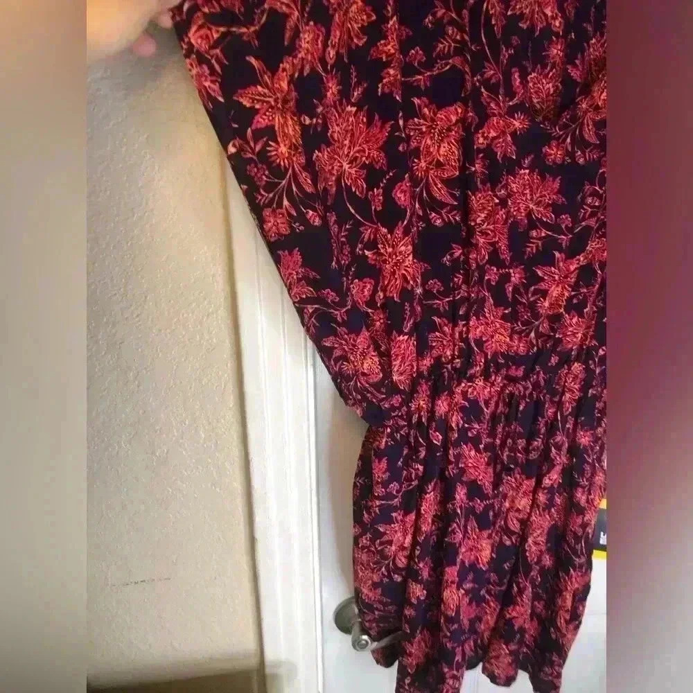 Women's Lands' End Gathered Waist Kaftan Swim Cover-Up Dress size M/L - Picture 7 of 13